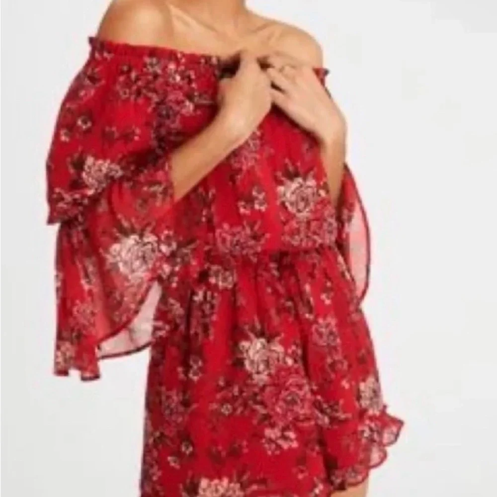American Eagle Outfitters Red Floral Jumpsuit - Picture 6 of 7